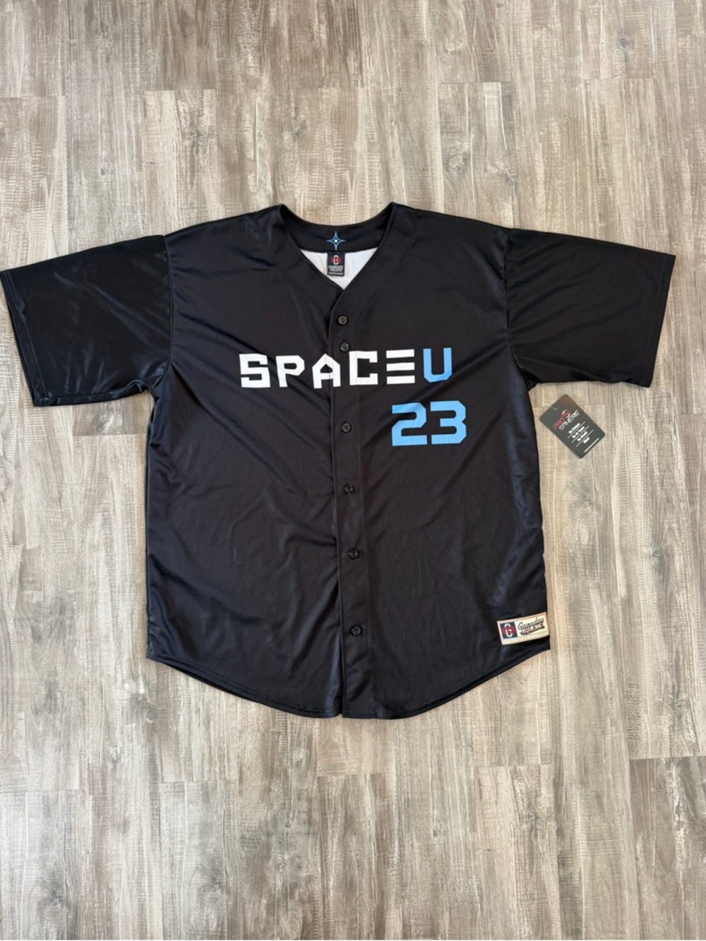 UCF Black Baseball Jersey with Blue SPACEU 23